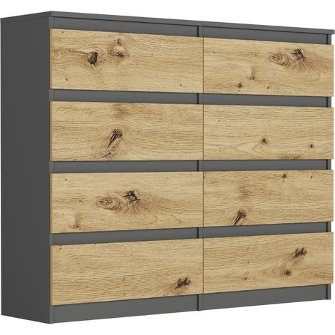 Jugendkommode mit Schubladen Anthrazit Mix Artisan, 120 x 40 cm - Modern R120S8 (1/5)