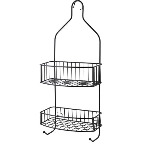 Étagère de salle de bain métallique 2 niveaux, 15x11,5x56 cm (1/4)