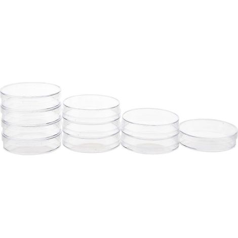 Lot de 10 boîtes de Petri stériles avec couvercles pour culture bactérienne (55 mm x 15 mm)