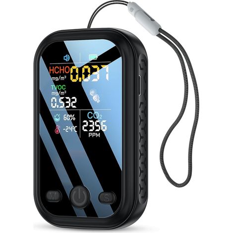 Mini moniteur de qualité de l'air 5 en 1, détecteur de formaldéhyde portable (noir)