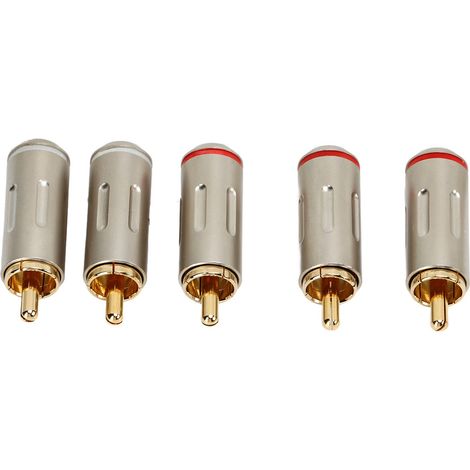 Adaptateur RCA mâle (lot de 5) en métal haute résistance et résistant à l'usure pour câble audio de voiture (1/5)