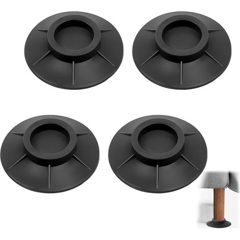 CCYKXA Anti-Vibration Pads for Washing Machines, Vibration Dampeners, Non-Slip Rubber Mats, Universal Anti-Vibration Washing Machine Pads, Anti-Slip Feet, Protective Mats for Fridge and Dryer (Black) (1/5)