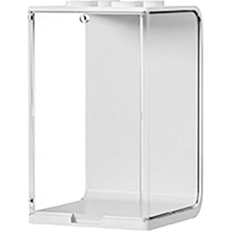 Kleiner, stapelbarer, transparenter, weißer Vitrinenschrank für Puppen, Aufbewahrungsständer für Figuren und Sammlerstücke. (1/5)