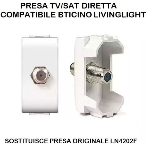 PRESA SAT FEMMINA DIRETTA 1 MODULO 825B/INT-LGT BIANCO