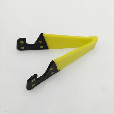 Lot de 4 supports de téléphone portable portables pour bureau, petit support de téléphone portable pliable de poche universel, support de béquille V pour smartphone compatible（jaune） (1/5)