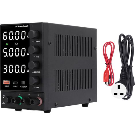 Alimentation DC variable DPS305U précision élevée réglage encodeur fin grossier silencieuse 0-30V 0-5A prise UK AC230V (1/5)