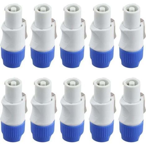 10 Stück Powercon-Stecker, männlich, 3-polig, Signaleingangssteckdose für Bühnenlicht-Kabelbaum, Leistungsausgang (1/4)
