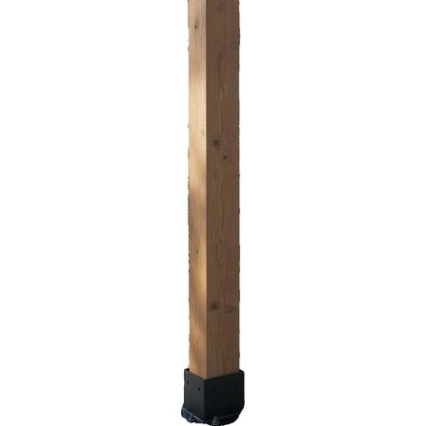 Soporte para postes de madera, acero al carbono con recubrimiento en polvo, 152 x 152 mm, base interna del poste 142 x 142 mm, compatible con postes de madera de 6 x 6, adecuado para soportar diversas (1/5)