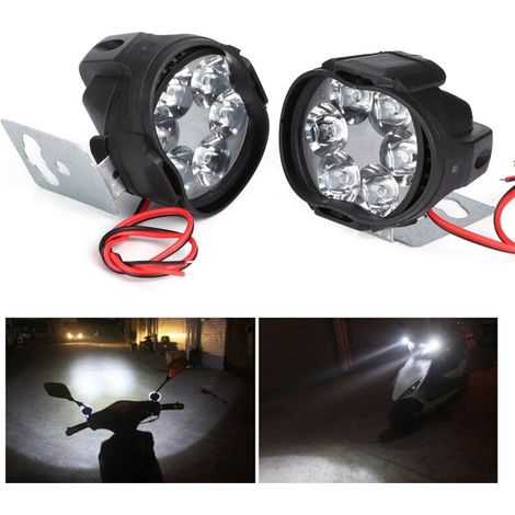 Stück 6-Punkt-LED-Motorradscheinwerfer, 12 V wasserdicht, universeller Nebelscheinwerfer für Fahrräder