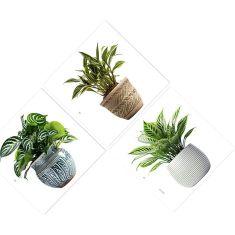 Autocollants Muraux Pour Fenêtre En Forme De Plante En Pot 30 X 30 Cm Pour Décoration De Bureau Ou De Maison (1/5)