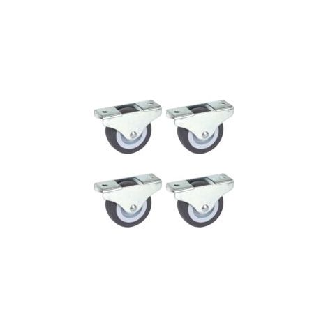 Ruedas fijas para muebles, 4 unidades, 50 mm x 19 mm, TPE, montaje direccional, capacidad de carga 165 kg, no dejan marcas - Crezuo (1/4)