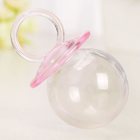 Lot de 12 boîtes à bonbons en forme de mamelon, roses, pour cadeaux de mariage ou de fête. Boîtes en plastique. (1/5)