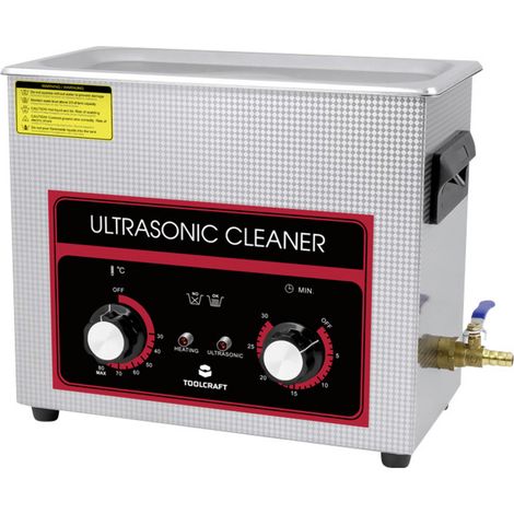 TOOLCRAFT USC-650 Ultraschallreiniger Schmuck, Werkstatt, Bürobedarf 180 W 6.5 l mit Heizung, mit Re
