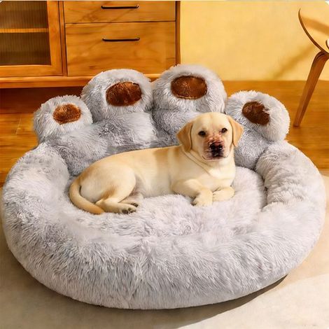 Panier Chien Moyen Taille 70cm, Gris Coussin Chiens Anti Stress Lavable et Antidérapant, Moelleux Lit pour Chien Peluche (1/5)