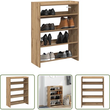 Schuhregal Eiche - Schuhregal Artisan-Eiche 60x25x81 cm Holzwerkstoff (1/5)