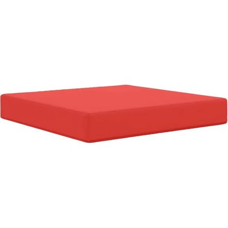Coussin rouge pour canapé d'extérieur, 60 x 60 x 8 cm, polyester. (1/5)