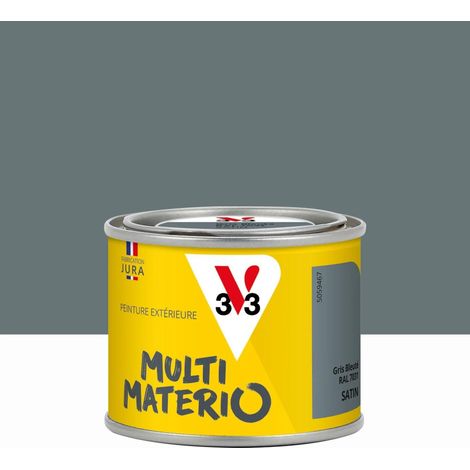 V33 Peinture multimateriaux exterieure Multimaterio V33 gris bleute satine 0.125 l