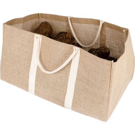 Große Tasche für Holzscheite aus Jute