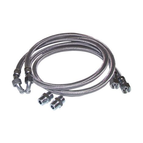 Flexible chauffage central 1000mm coudé avec 2 raccords F3/8' x F1/4' et M3/8' x M3/8' – Pour systèmes de brûleurs fioul