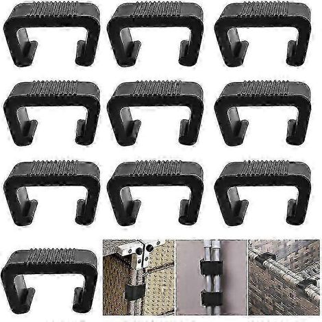 Clips de fixation pour meubles en rotin, clips pour canapés, connecteurs d'alignement pour canapés, fixations compatibles avec les canapés de jardin et les meubles de terrasse (longueur intérieure : 4 (1/5)