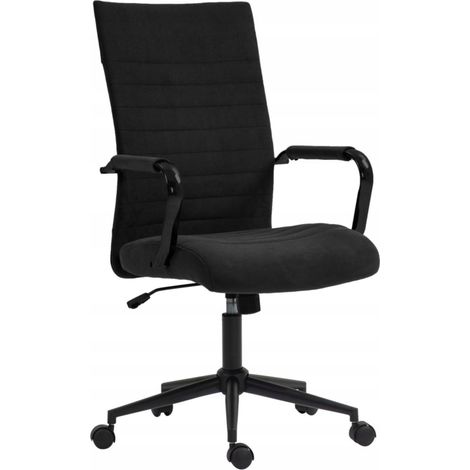 Schwarzer, samtbezogener Drehstuhl für Büro und Geschäftsleute mit verstellbarem Sitz