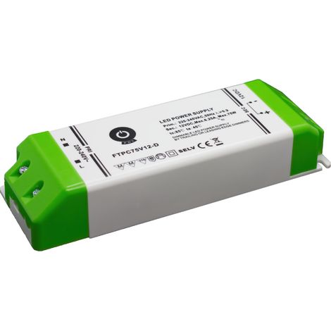 FTPC75V24-D: Alimentatore per mobili per LED 24V/3.12A CV con alloggiamento in plastica, dimmerabile con TRIAC.