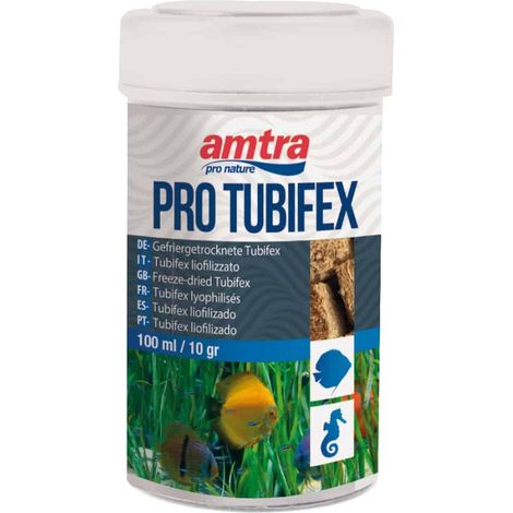 Set 6 pezzi Amtra Pro Tubifex 100 ml Cubetti di Tubifex sp. liofilizzati al 100% per pesci d'acqua dolce e marina