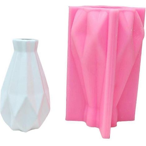 Moules à vases géométriques en silicone, moules à vases géométriques en résine à motif diamant