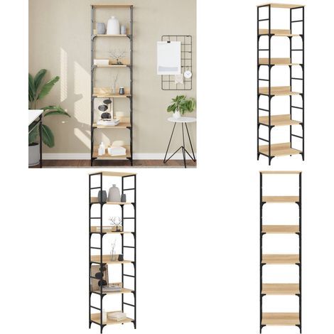 Bücherregal Sonoma-Eiche 50x33x188,5 cm Holzwerkstoff - BucheRegal - Industrielles Regal - Regal Für Wohnzimmer - Regal Aus Holzwerkstoff - Hochschrank - Home & Living (1/5)