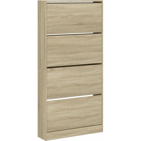 Maison Exclusive - Zapatero 4 cajones abatibles roble Sonoma 80x2