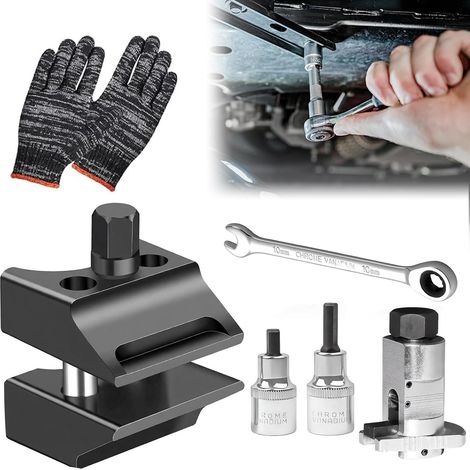 Set di 6 divaricatori per montanti - Attrezzo perno per nocche in acciaio temprato con chiave e guanti - Attrezzo universale per rimozione ammortizzatori e mozzi ruota per auto, SUV, furgone (1/5)