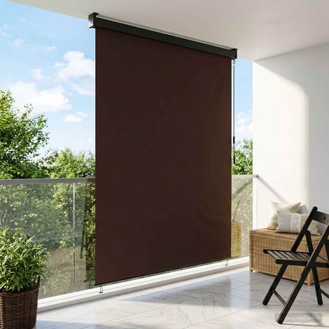 vidaXL Store enrouleur Marron 120 x 250 cm Tissu et Aluminium