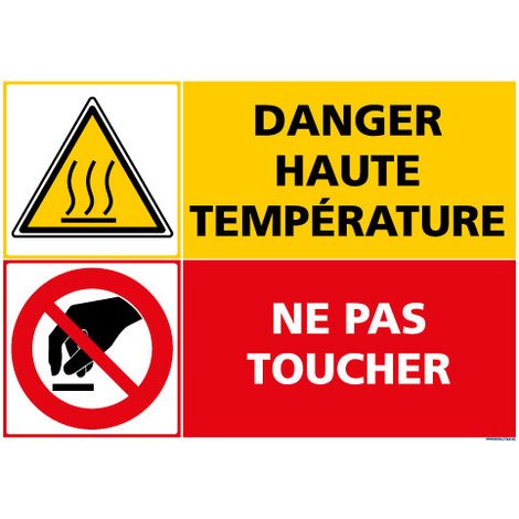 PANNEAU DANGER HAUTE TEMPERATURE - NE PAS TOUCHER (C1407) - Aluminium 2 mm - 420 x 300 mm