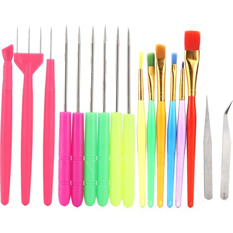 17pcs Cake Decorating Tool Colourful Sugar Stir Needle Food Paint Brush for Cookie Decoration (1/5)