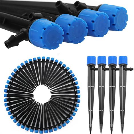 50 Goutteur, Connecteur Barbelé, Piquet De Support, Tube 4/7mm, Jardin, Serre (1/5)