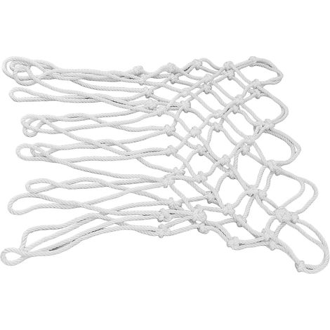 Filet de basket-ball de remplacement toutes saisons, résistant aux fouets, compatible avec les paniers standard intérieurs et extérieurs, filet de basket-ball professionnel, polyester, blanc (1/5)