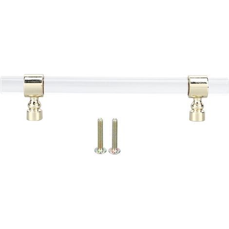 Tiradores para armarios, tirador de acrílico transparente, fácil de instalar, tirador para puerta de cocina, baño, accesorios para el hogar, para cajones, cómodas, armarios (Step 96-Gold) (1/5)