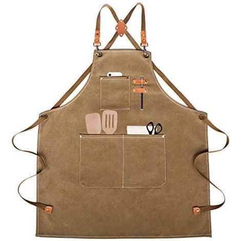HOXILEELEO - Tablier de Cuisine,Tablier de Travail,Tablier Barbecue avec 3Poches Tablier Cuisine pour Homme et Femme,Bretelles Réglables deM-XXXL (1/5)