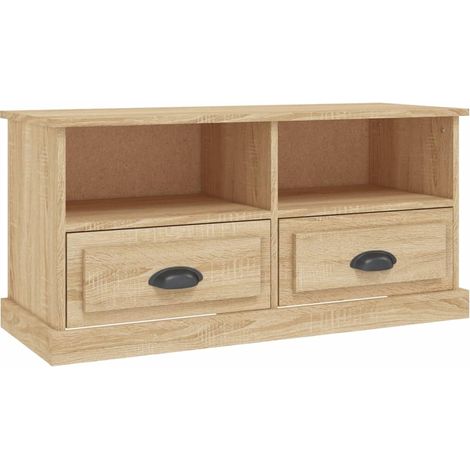 Mobile TV multimediale scaffale per televisione televisore buffet sala da pranzo soggiorno camera da letto rovere Sonoma 93 x 35,5 x 45 cm derivati del legno marrone 020027558