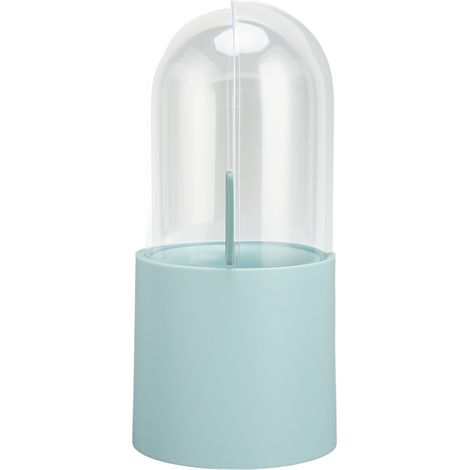 Trousse de Rangement Cosmétique Bleue avec Couvercle Transparent, Ouverture Latérale, Remplissage de Perles, Boîte de Maquillage Imperméable et Anti-Poussière pour Salle de Bain (1/5)