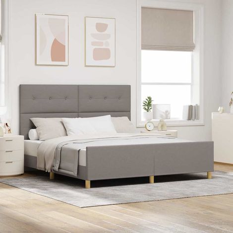 vidaXL Bettgestell mit Kopfteil Taupe 180 x 200 cm Stoff (1/5)