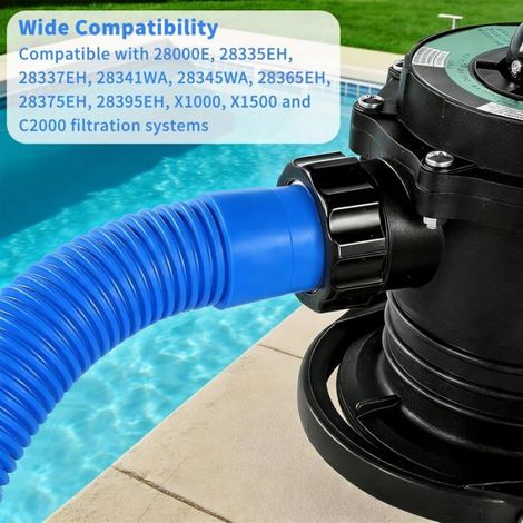 Tuyau de piscine 38 mm x 1 m - flexible polyéthylène pour pompe de filtration et skimmer - compatible piscine hors sol (1/4)