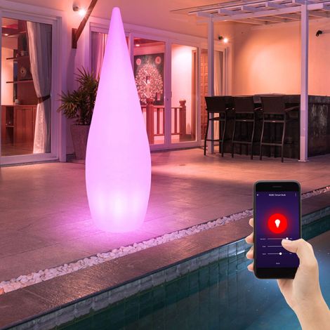 Lampada da terra a LED per esterni lampada da giardino lampada da patio, controllo tramite app telecomando dimmerabile Smart Home RGB, 10W 850lm 2700-6500K bianco caldo-bianco freddo, D 37 cm (1/5)