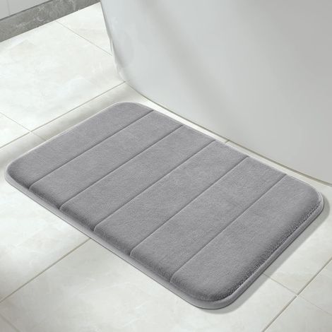 Tapis de bain en mousse à mémoire de forme, 61 x 43 cm, confortable, doux, ultra-absorbant, lavable en machine, antidérapant, épais, séchage rapide (1/5)