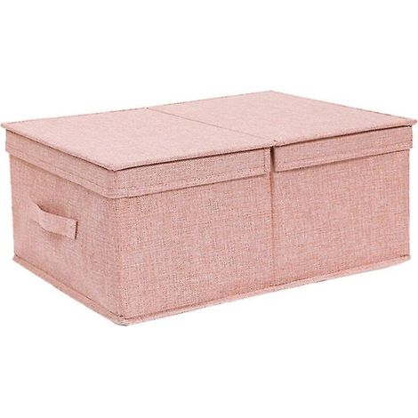 Faltbare Aufbewahrungsbox für Kleidung, Modell 2, rosa, mit faltbarem Stoffbezug und Stoffeinfassung (1/5)