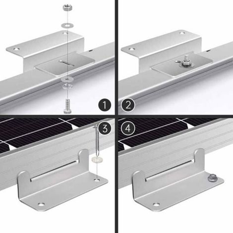 Support Z - Pour Panneaux Solaires - Montage Sur Toit De Camping-Car Ou Surface Plane - 4 Pièces (1/4)