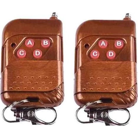 Télécommande Radio 433 MHz pour Portes Coulissantes – 4 Boutons – Boîtier en Acajou – Compatible avec Systèmes Domestiques (1/5)
