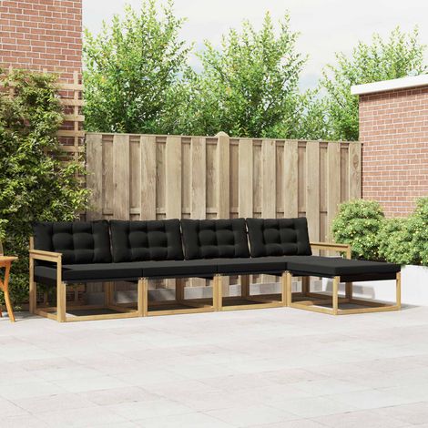 vidaXL Outdoor Sofa Set 5 pcs White and Black (1/5)
