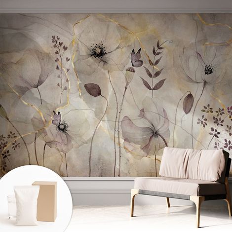 Carta Da Parati Non Tessuto - Decorazione Da Muro - Traspirante - Con Motivo - Per Camera Da Letto Cucina Fiori delicati 312x219 cm (1/5)