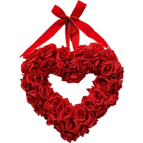 Guirlande En Forme De Coeur - 35 Cm De Diamètre - Pour Porte Ou Mur - Décoration De Saint-Valentin - 1 Pièce (1/5)
